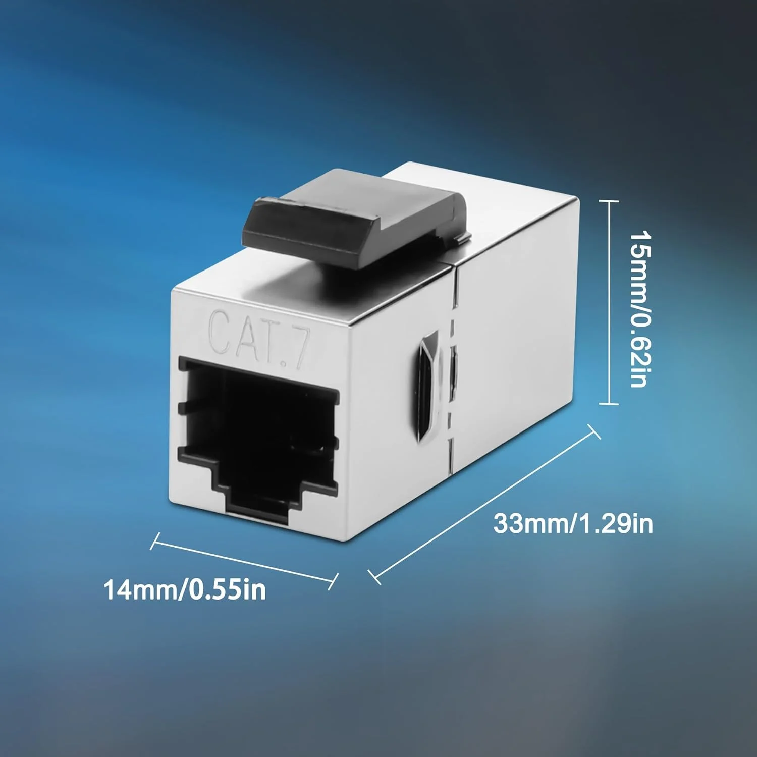 کوپلر کیستون Cat7 XMSJSIY RJ45 مادگی به مادگی، کانکتور محافظت شده برای صفحه دیواری 8P8C Cat7، کانکتور کوپلر اترنت ماژولار برای Cat7/Cat6/Cat6A/Cat5e/Cat5 - 4 عدد