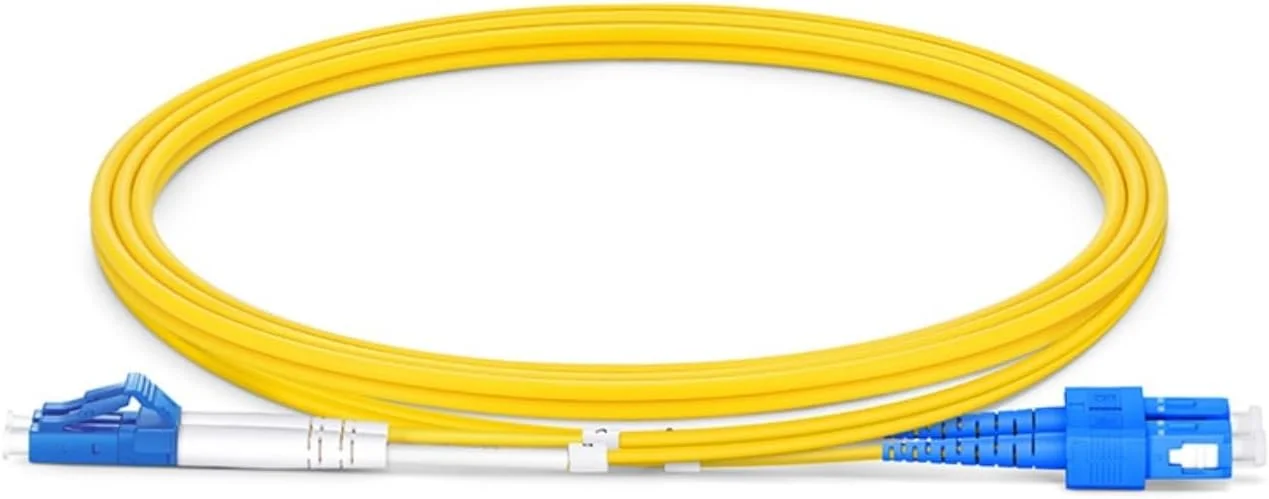 کابل فیبر نوری XTND Connect SC/UPC به LC/UPC سینگل مود 9/125µm داپلکس 3mm LSZH رنگ زرد، جامپر فیبر نوری پارت نامبر: XTNDIPC02DX2D030SCLC (30 متر)