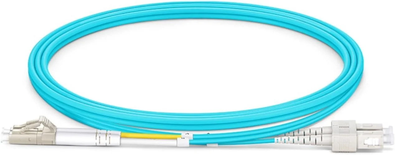 سیم رابط فیبر نوری XTND Connect LC - SC چند حالته 50/125µm OM3 دوبلکس 3.0mm LSZH آبی فیروزه ای، جامپر فیبر نوری شماره قطعه: XTNDIPC02DXM3030LCSC (5 متر)