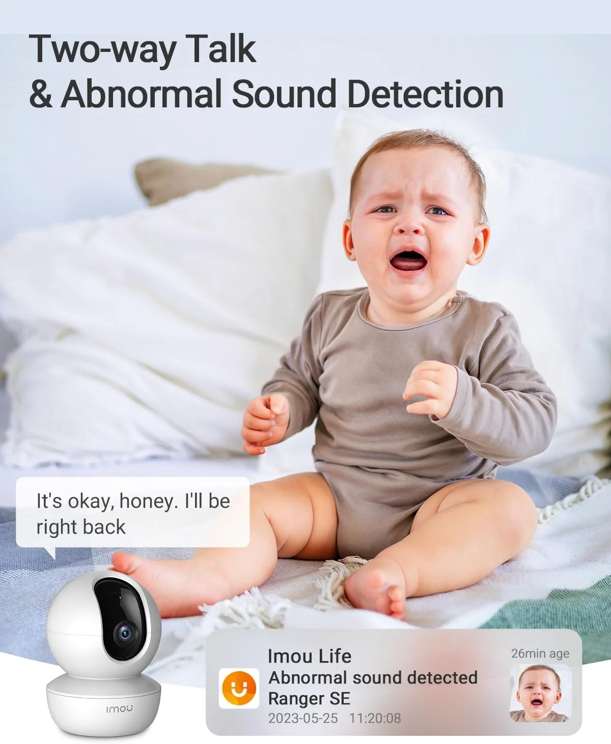 دوربین امنیتی ایمو 1080P، دوربین مداربسته برای خانه، دوربین کودک 360 درجه وای فای، دوربین های داخلی با تشخیص انسان توسط هوش مصنوعی، ردیابی حرکت، صدای دو طرفه، دید در شب IR و آژیر (Ranger SE) دوربین امنیتی ایمو 1080P، دوربین مداربسته برای خانه، دوربین کودک 360 درجه وای فای، دوربین های داخلی با تشخیص انسان توسط هوش مصنوعی، ردیابی حرکت، صدای دو طرفه، دید در شب IR و آژیر (Ranger SE)