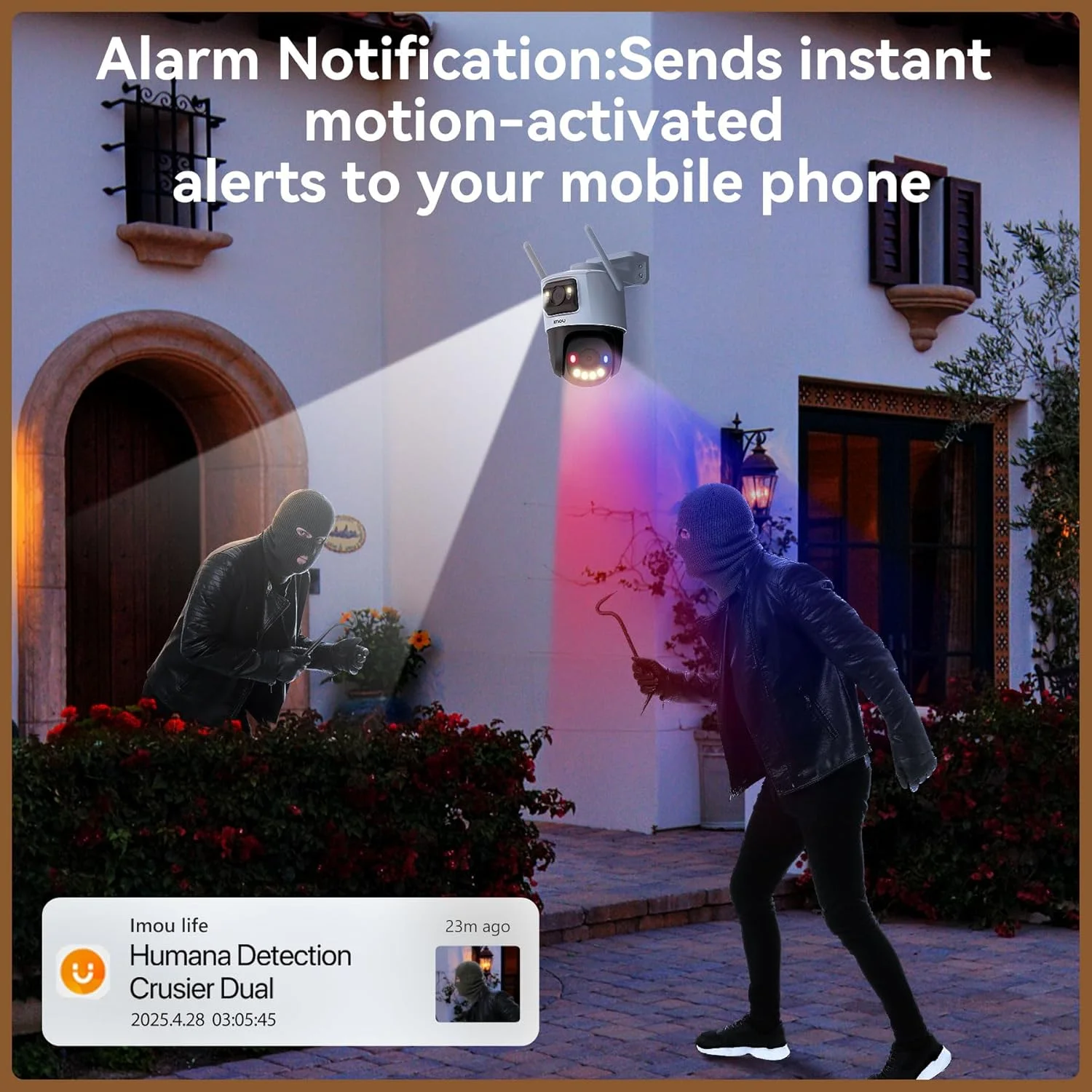 دوربین فضای باز بی سیم Imou 5K، دوربین دو لنز برای نظارت در فضای باز، دوربین برای خانه، دوربین های امنیتی فضای باز، دوربین بی سیم، لنز ثابت 3 مگاپیکسلی و PT 5 مگاپیکسلی، Cruiser Dual 8MP، سازگار با Alexa دوربین فضای باز بی سیم Imou 5K، دوربین دو لنز برای نظارت در فضای باز، دوربین برای خانه، دوربین های امنیتی فضای باز، دوربین بی سیم، لنز ثابت 3 مگاپیکسلی و PT 5 مگاپیکسلی، Cruiser Dual 8MP، سازگار با Alexa