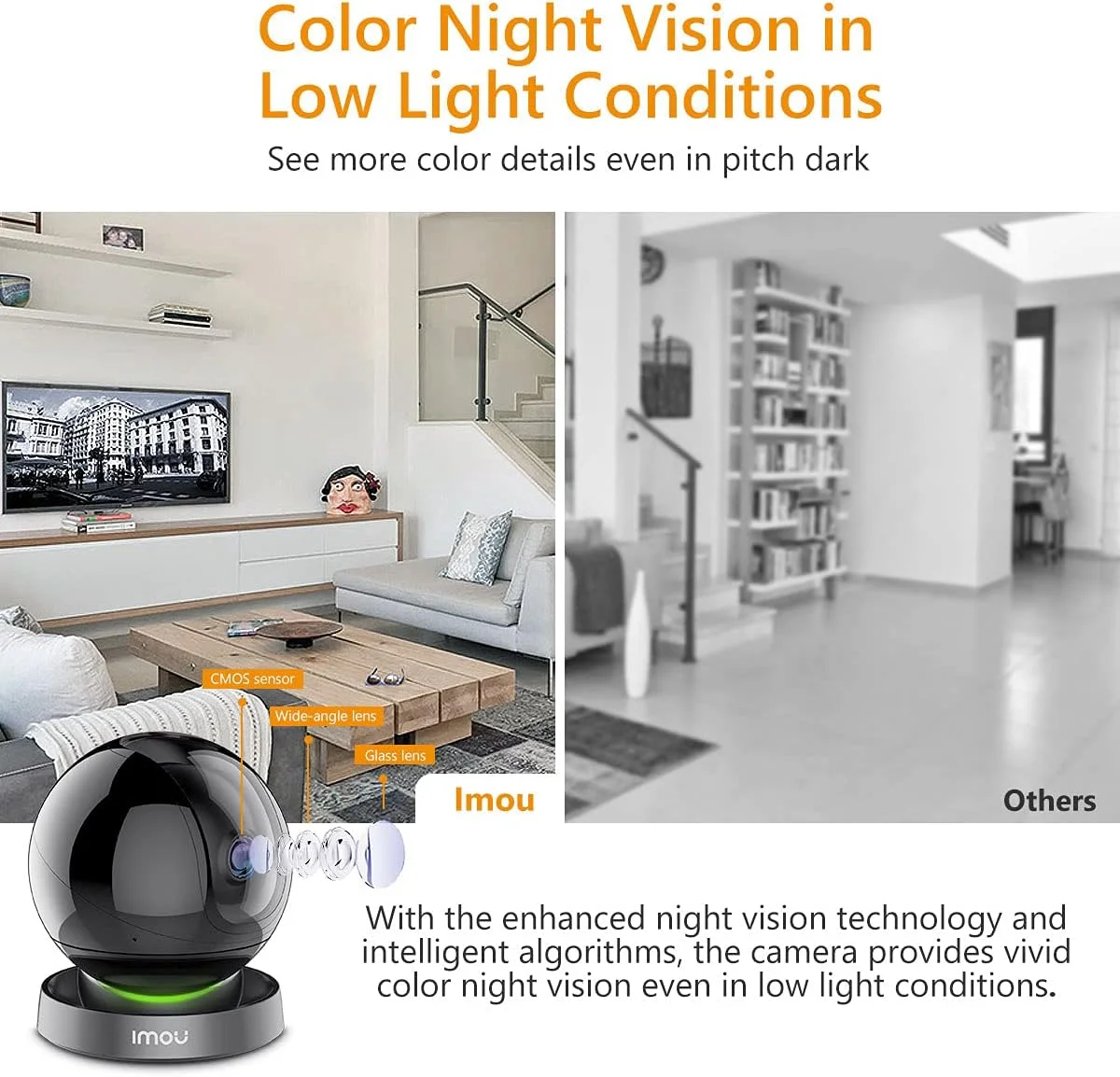 دوربین امنیتی داخلی ایمو با کیفیت 2.5K 2K+، دوربین وای فای 360 درجه 4 مگاپیکسلی برای خانه با کیفیت QUAD HD با قابلیت تشخیص انسان، ردیابی حرکت، صدای دو طرفه، دید در شب IR، حالت حریم خصوصی و هشدار صوتی و نوری (Rex) دوربین امنیتی داخلی ایمو با کیفیت 2.5K 2K+، دوربین وای فای 360 درجه 4 مگاپیکسلی برای خانه با کیفیت QUAD HD با قابلیت تشخیص انسان، ردیابی حرکت، صدای دو طرفه، دید در شب IR، حالت حریم خصوصی و هشدار صوتی و نوری (Rex)