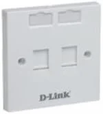 دی-لینک 2 پورت RJ45 CAT6E LAN I/O کیستون جک + جعبه اتصال + صفحه رو دوقلو (ترکیبی)