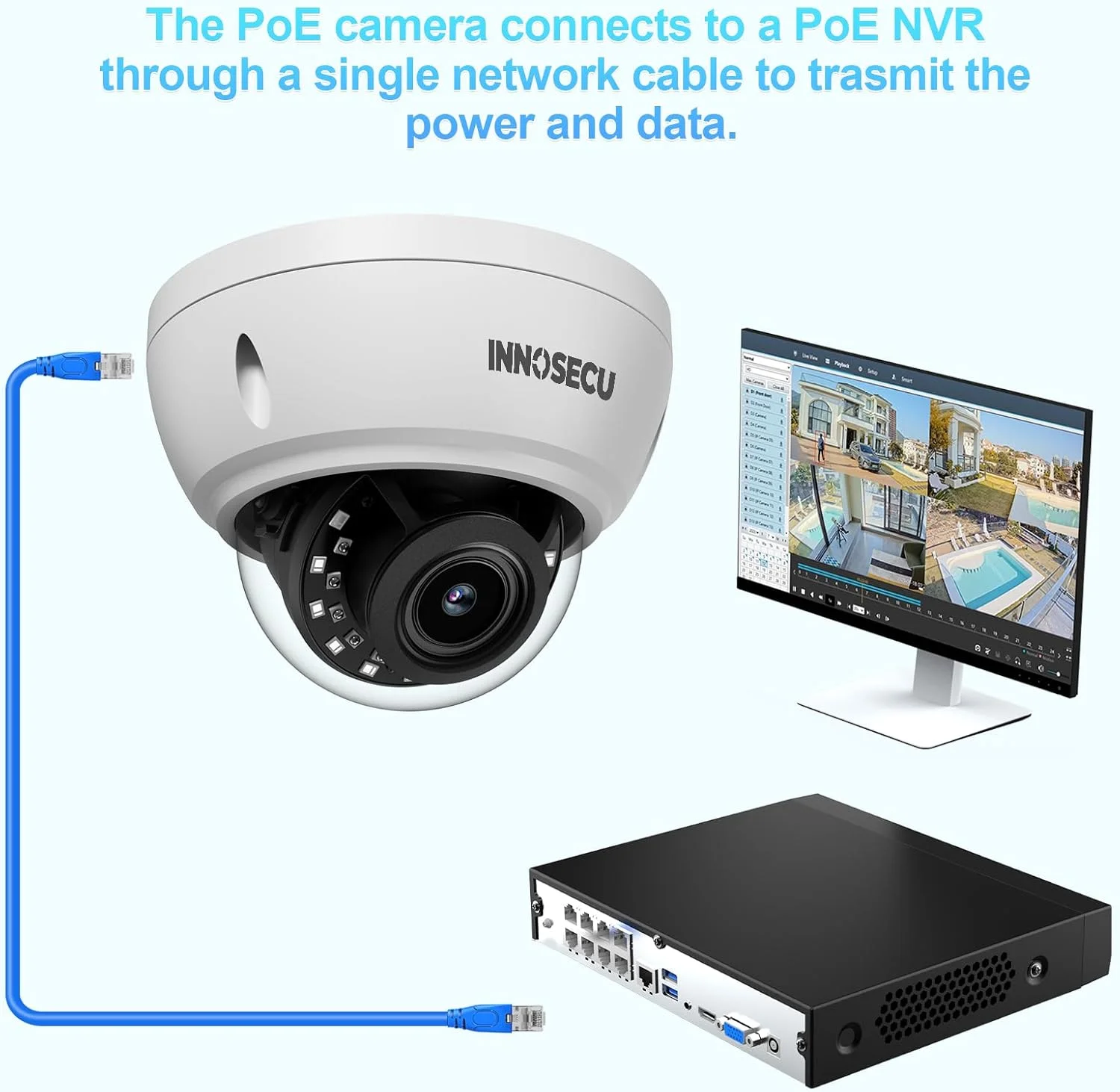 دوربین مداربسته دام 8 مگاپیکسلی PoE مدل INNOSECU UltraHD، دوربین امنیتی IP ضد خرابکاری سیمی برای خانه و کسب و کار، تشخیص هوشمند انسان و وسیله نقلیه، دید در شب 30 متر، زاویه دید عریض 110 درجه 2.8 میلی متر، میکروفون داخلی، IND8BR56A دوربین مداربسته دام 8 مگاپیکسلی PoE مدل INNOSECU UltraHD، دوربین امنیتی IP ضد خرابکاری سیمی برای خانه و کسب و کار، تشخیص هوشمند انسان و وسیله نقلیه، دید در شب 30 متر، زاویه دید عریض 110 درجه 2.8 میلی متر، میکروفون داخلی، IND8BR56A