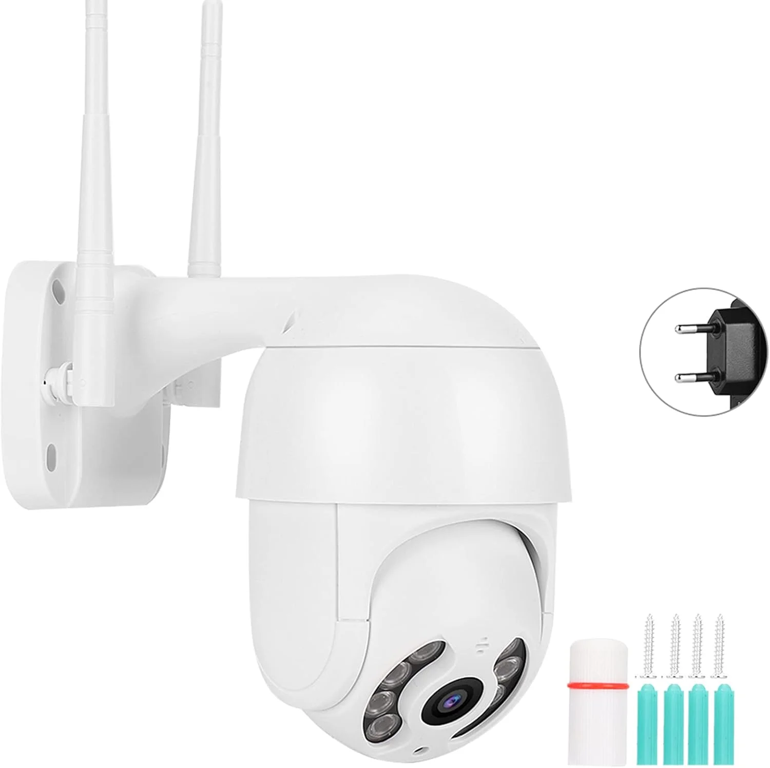 دوربین امنیتی دام 2 اینچی ضد آب PTZ، وای فای 1080P با 8 چراغ، سازگار با Icsee 110 240VUS