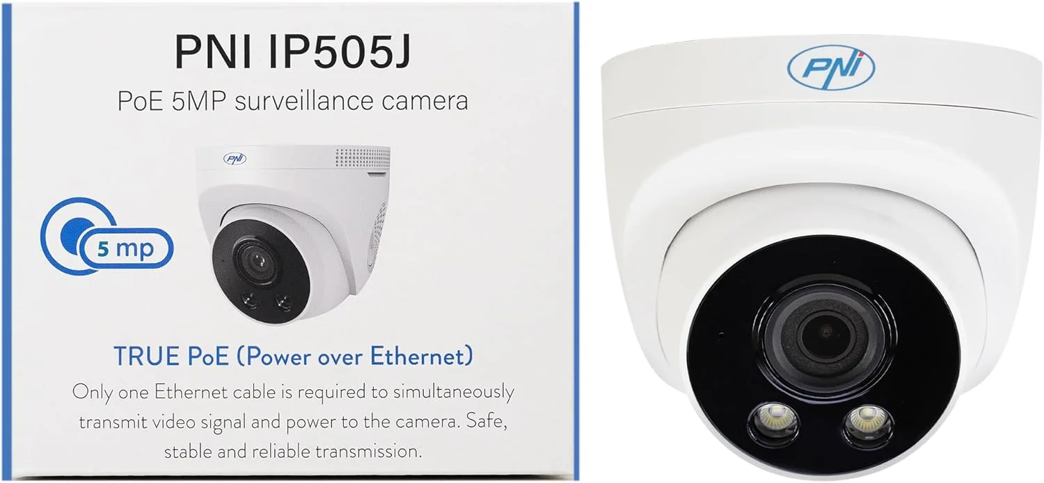 دوربین مداربسته دام PNI IP505J POE 5MP 2.8mm مناسب فضای باز - سفید