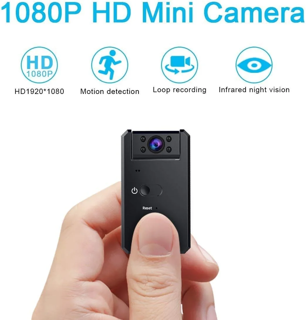 دوربین کوچک مخفی ALILJJ با کیفیت 1080P HD، دوربین IP کوچک، ضبط کننده ویدئو با زاویه دید گسترده 140 درجه، دوربین امنیتی وای فای بی سیم با قابلیت مشاهده از راه دور و تشخیص حرکت