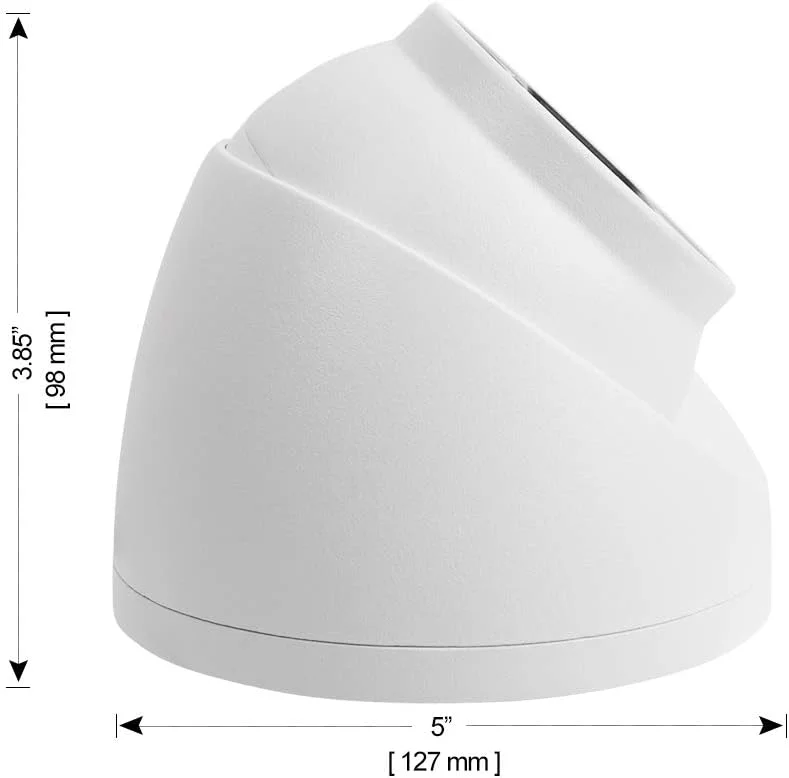 دوربین دام تورت 5 مگاپیکسلی دید در شب رنگی R-Tech، 4 در 1 AHD/CVI/TVI/آنالوگ، مناسب فضای باز/داخلی – لنز ثابت 2.8 میلی‌متری – سفید (نیازمند DVR با رزولوشن 5 مگاپیکسل یا بالاتر)