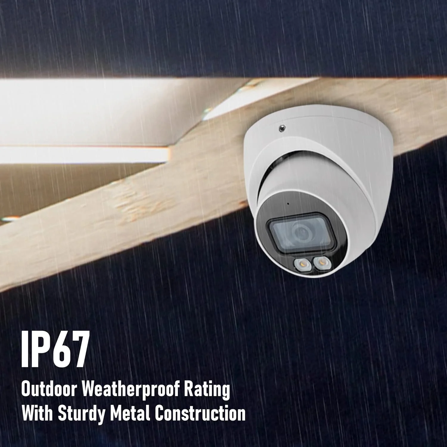 دوربین دام تورت 5 مگاپیکسلی دید در شب رنگی R-Tech، 4 در 1 AHD/CVI/TVI/آنالوگ، مناسب فضای باز/داخلی – لنز ثابت 2.8 میلی‌متری – سفید (نیازمند DVR با رزولوشن 5 مگاپیکسل یا بالاتر)