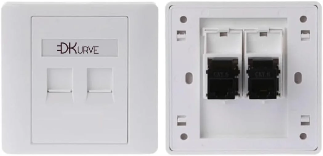 صفحه دیواری اترنت تک پورت/دو پورت دو طرفه; کوپلر مادگی به مادگی RJ45; صفحه دیواری سوکت برای شبکه کابل اترنت; صفحه UK; پشتیبانی از Cat 6 برای خانه و دفتر (دو پورت)