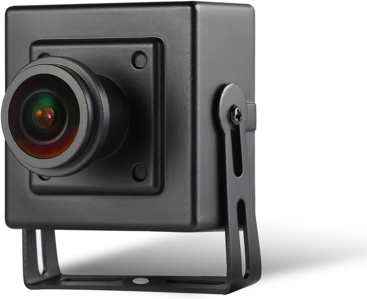 دوربین مداربسته مینی فیش آی POE تحت شبکه Revotech، دوربین امنیتی داخلی HD 3 مگاپیکسل CCTV لنز 1.7 میلی متری زاویه دید گسترده 170 درجه P2P H.265 (I706-3-P مشکی)