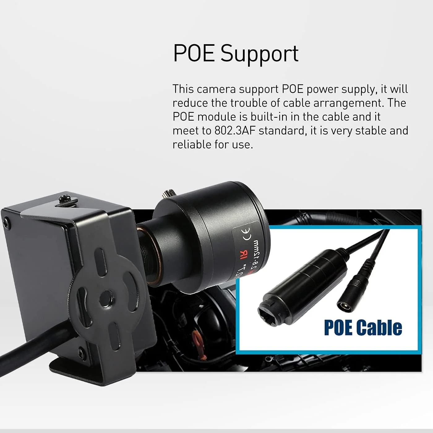 دوربین مداربسته کوچک زوم دار POE IP Revotech، دوربین نظارتی داخلی HD 3 مگاپیکسلی با لنز زوم دستی 2.8-12 میلی متری، قابلیت مشاهده از راه دور P2P، دوربین فیلمبرداری مداربسته H.265 (I712-P مشکی)