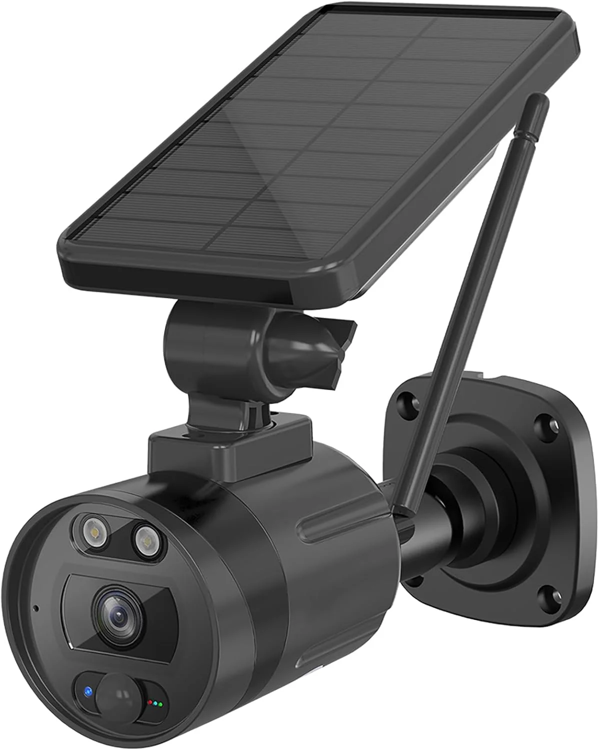 دوربین های امنیتی خورشیدی بی سیم برای فضای باز، ضد آب IP66، آلارم آژیر مشکی