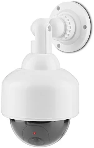 دوربین مداربسته غیر واقعی (ماکت) گنبدی شکل، مناسب فضای داخلی/خارجی با چراغ LED چشمک زن و چرخش 360 درجه، باطری خور