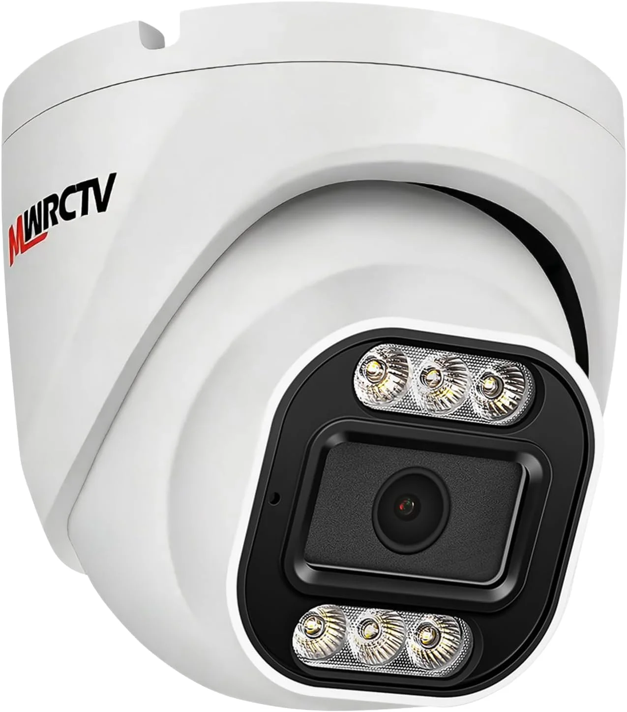 دوربین امنیتی دام صوتی 4K با کیفیت 8 مگاپیکسل (2160P) هوشمند با نور دوگانه PoE Turret با تشخیص انسان توسط هوش مصنوعی لنز واید 2.8 میلی متری با زاویه 106 درجه دید در شب رنگی میکروفون داخلی ضد آب IP67 سازگار با Hikvision Dahua NVR