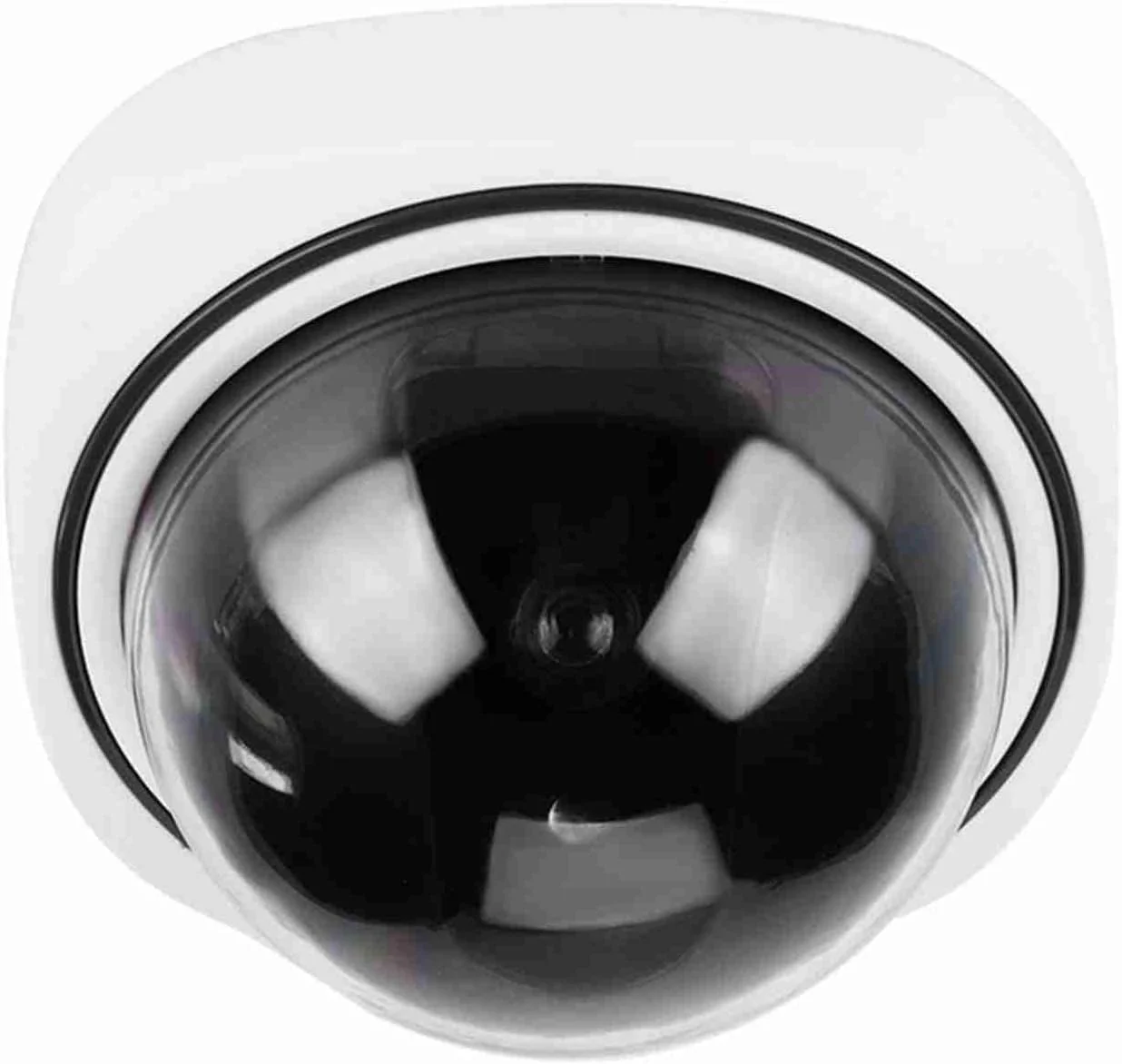 دوربین مداربسته امنیتی غیر واقعی، دوربین نظارتی شبیه سازی شده گنبدی بی سیم برای فضای داخلی و خارجی با چراغ LED برای دفتر کار خانگی (بدون باتری)