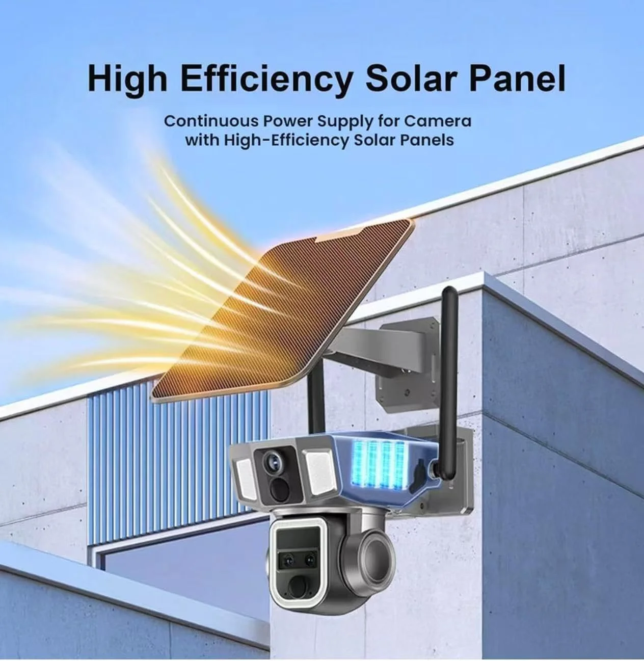 دوربین امنیتی 4K 4G LTE با زوم 10 برابر، دوربین مداربسته خورشیدی بی سیم فضای باز، حالت دوگانه سلولی 4G یا Wi-Fi، ردیابی هوش مصنوعی، چرخش و شیب، صدای دو طرفه، برای خانه، کودک، مزرعه، پارکینگ، فضای باز
