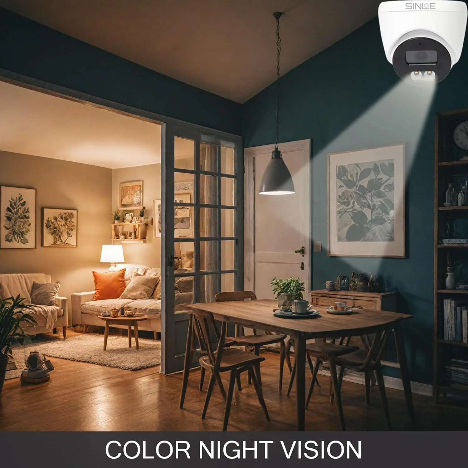 سیستم دوربین مداربسته امنیتی منزل 4 کانال 1080P Full HD DVR، 2 دوربین دام و 2 دوربین بولت 2 مگاپیکسلی دید در شب رنگی، هارد دیسک 500 گیگابایتی مجموعه کامل