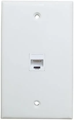 صفحه دیواری اترنت تک پورت - صفحه دیواری کابل اترنت Cat6 مادگی به مادگی - سفید