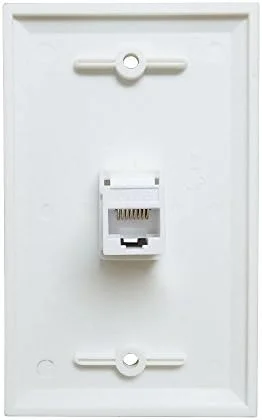 صفحه دیواری اترنت تک پورت - صفحه دیواری کابل اترنت Cat6 مادگی به مادگی - سفید - تصویر 2