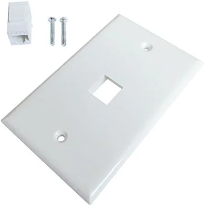 صفحه دیواری اترنت تک پورت - صفحه دیواری کابل اترنت Cat6 مادگی به مادگی - سفید - تصویر 3