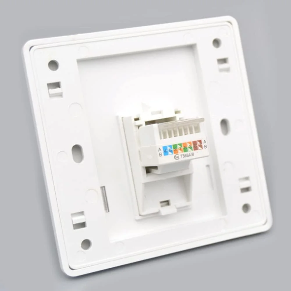 پریز شبکه گیگابیتی CAT5E، صفحه رو RJ45 اترنت، جعبه پریز پورت شبکه برای نصب کابل اترنت، پنل رابط اینترنت 86x86 میلی متر (6 پورت)