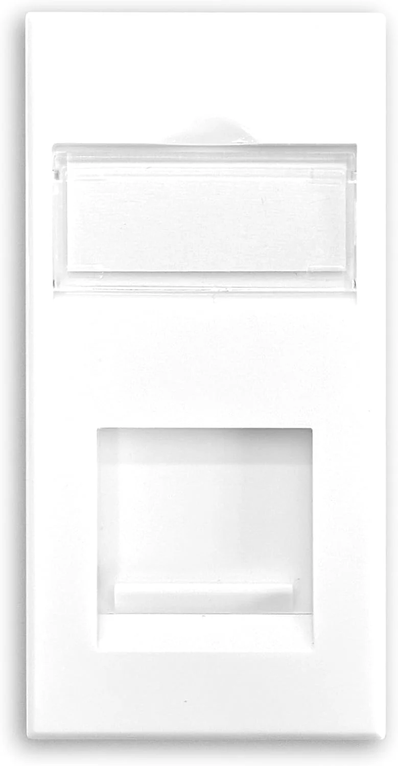 ماژول اترنت CAT6A UTP RJ45 – خروجی داده سفید 25x50 میلی‌متری، بدون شیلد، اتصال IDC بدون نیاز به ابزار – ایده‌آل برای کابل‌کشی ساختاریافته، صفحات دیواری و روکش‌ها