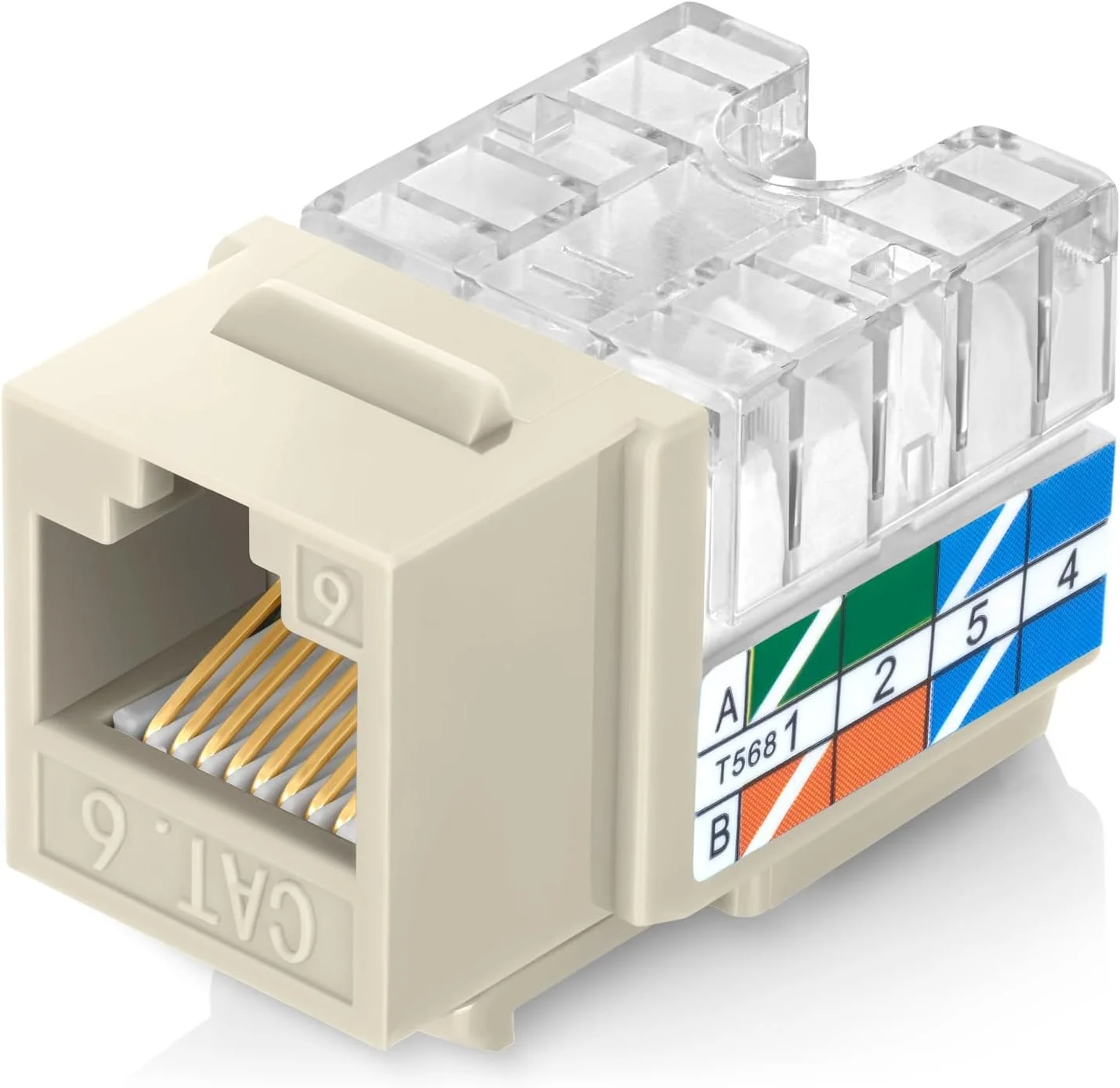 اتصالات کیستون RJ45 Cat6 زاویه دار 90 درجه Everest بسته 50 عددی - کانکتورهای RJ45 مادگی باریک - کیستون Cat 6 - سازگار با ابزار قطع سریع زاویه دار 90 درجه - easyJACK (B094WB91H3)
