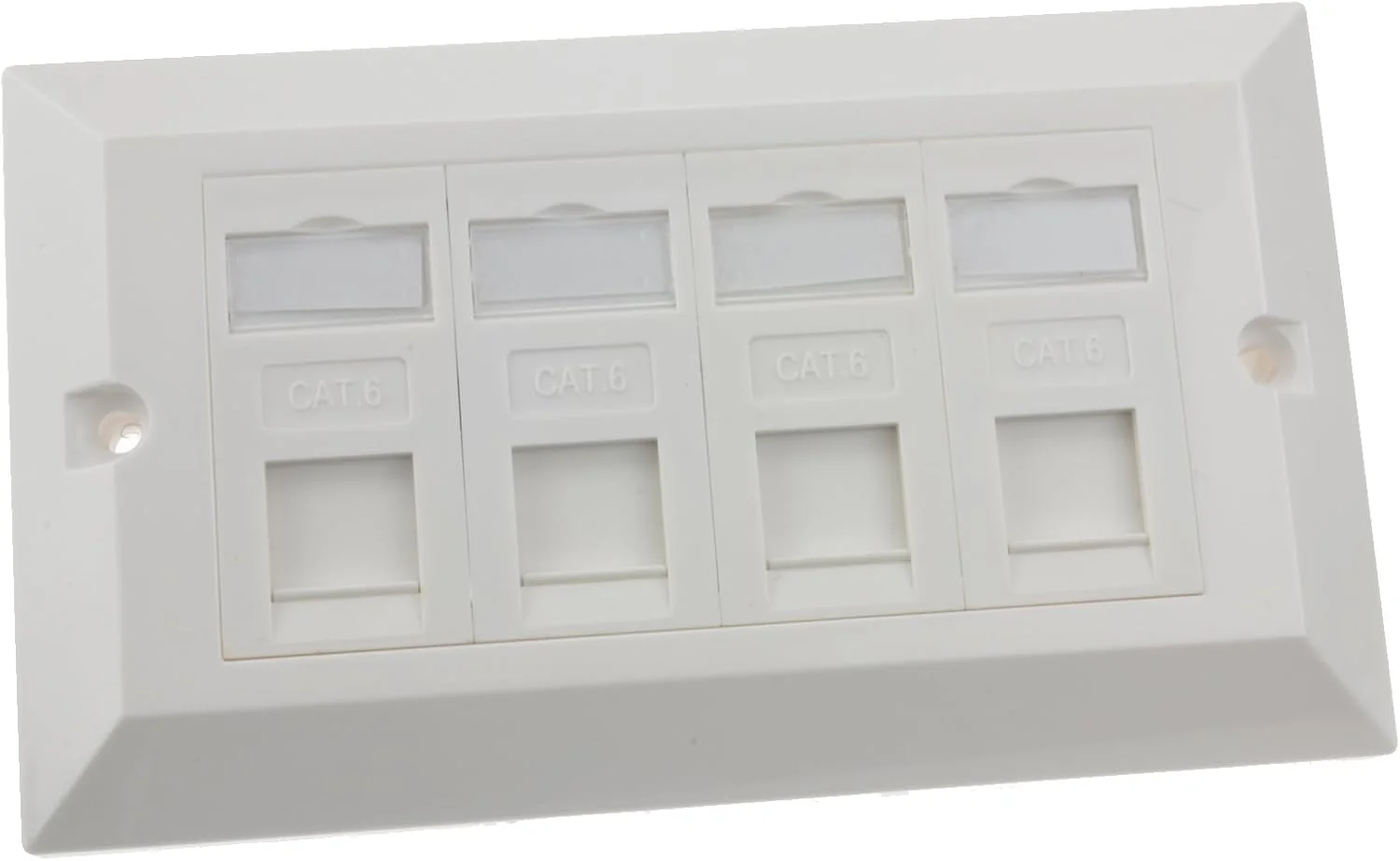 صفحه چهارتایی RJ45 برای کابل های شبکه Cat6 با جک های کیستون