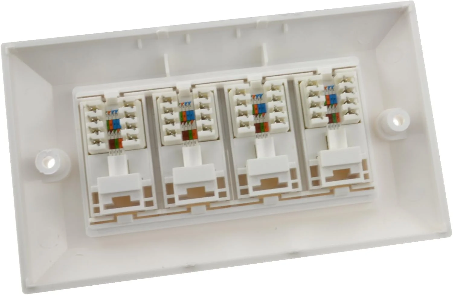 صفحه چهارتایی RJ45 برای کابل های شبکه Cat6 با جک های کیستون