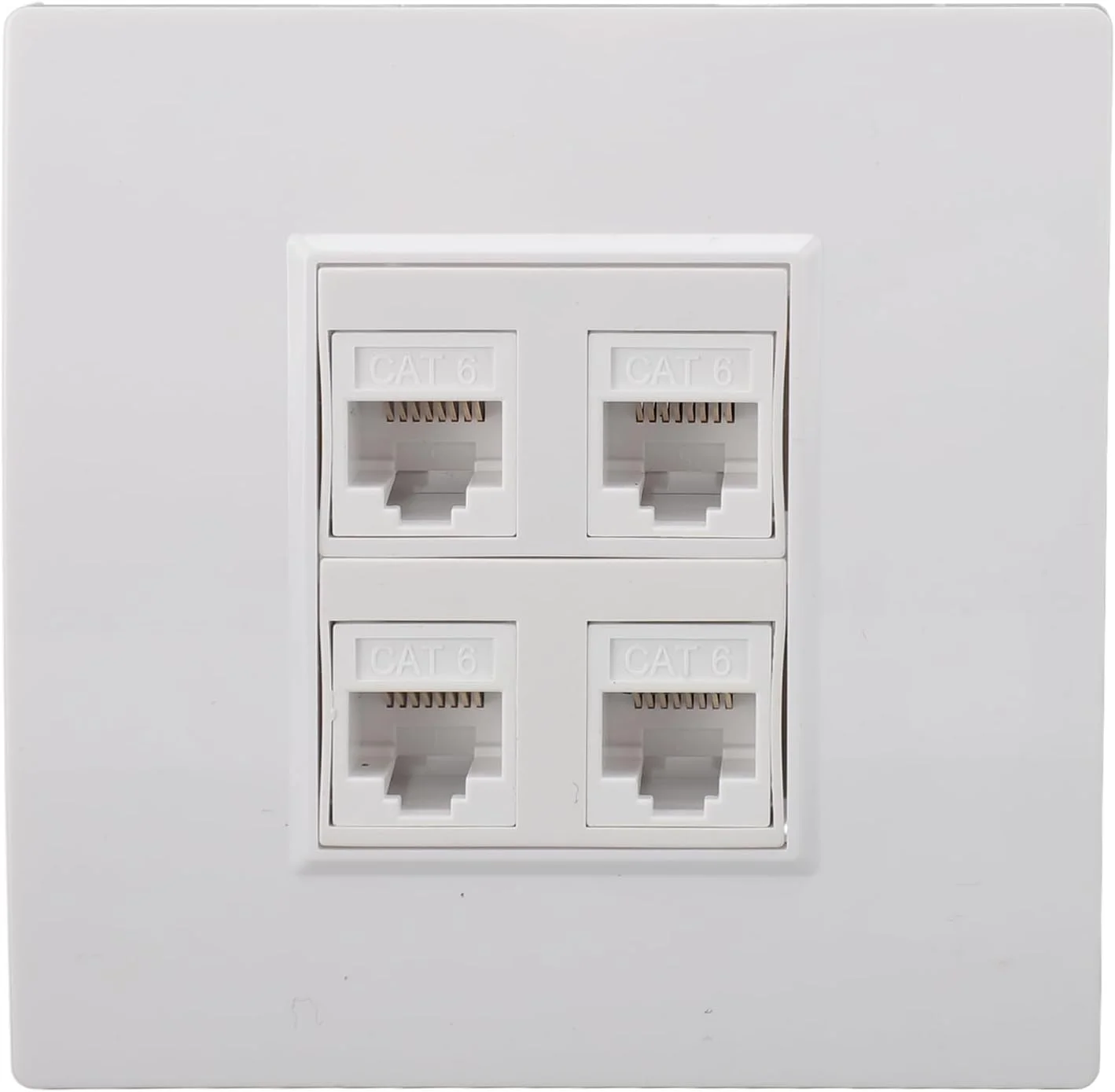 صفحه دیواری RJ45، پریز دیواری اترنت Cat6، صفحه دیواری 4 پورت سوکت به سوکت کیستون، صفحه دیواری اینترنت برای CAT5/CAT5E/CAT6/CAT6A