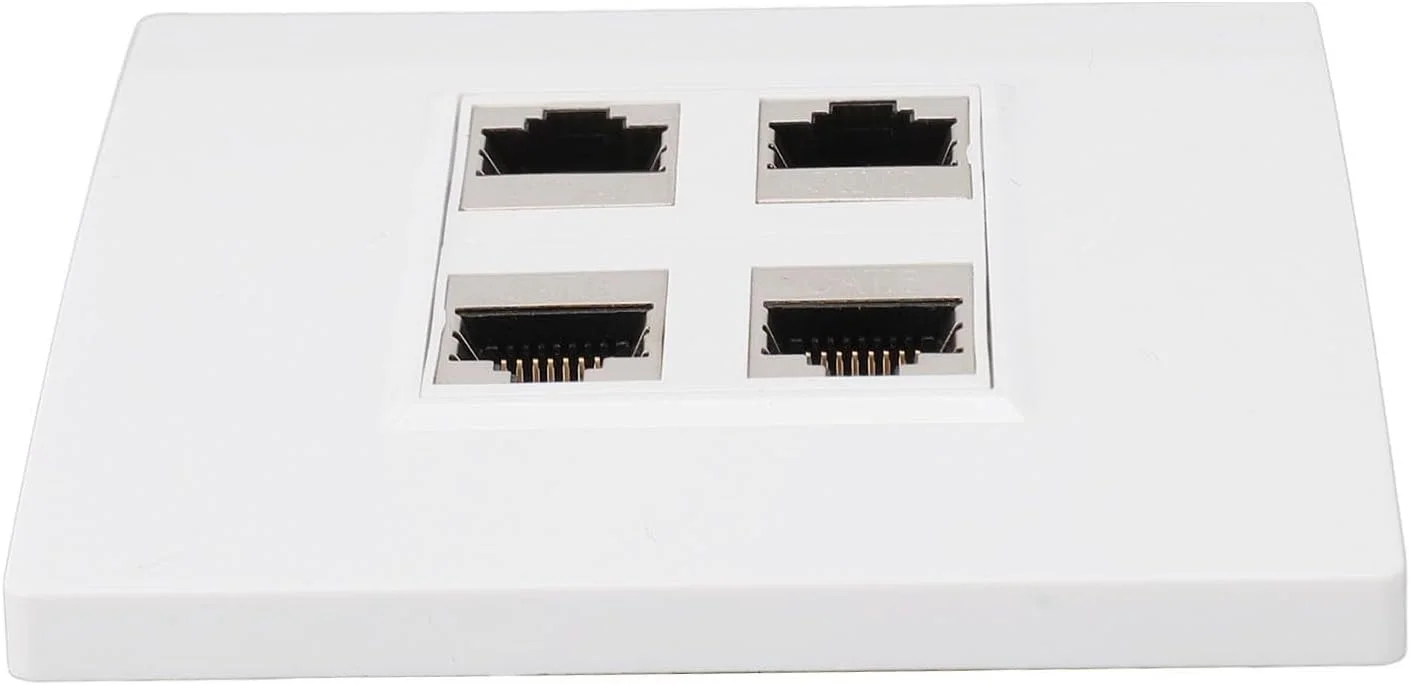صفحه دیواری اترنت CAT6، صفحه دیواری 4 پورت مادگی به مادگی برای کابل CAT5 CAT5E CAT6 CAT6A، سازگاری چند منظوره، نصب ساده، ABS بادوام - تصویر 3 صفحه دیواری اترنت CAT6، صفحه دیواری 4 پورت مادگی به مادگی برای کابل CAT5 CAT5E CAT6 CAT6A، سازگاری چند منظوره، نصب ساده، ABS بادوام - تصویر 3