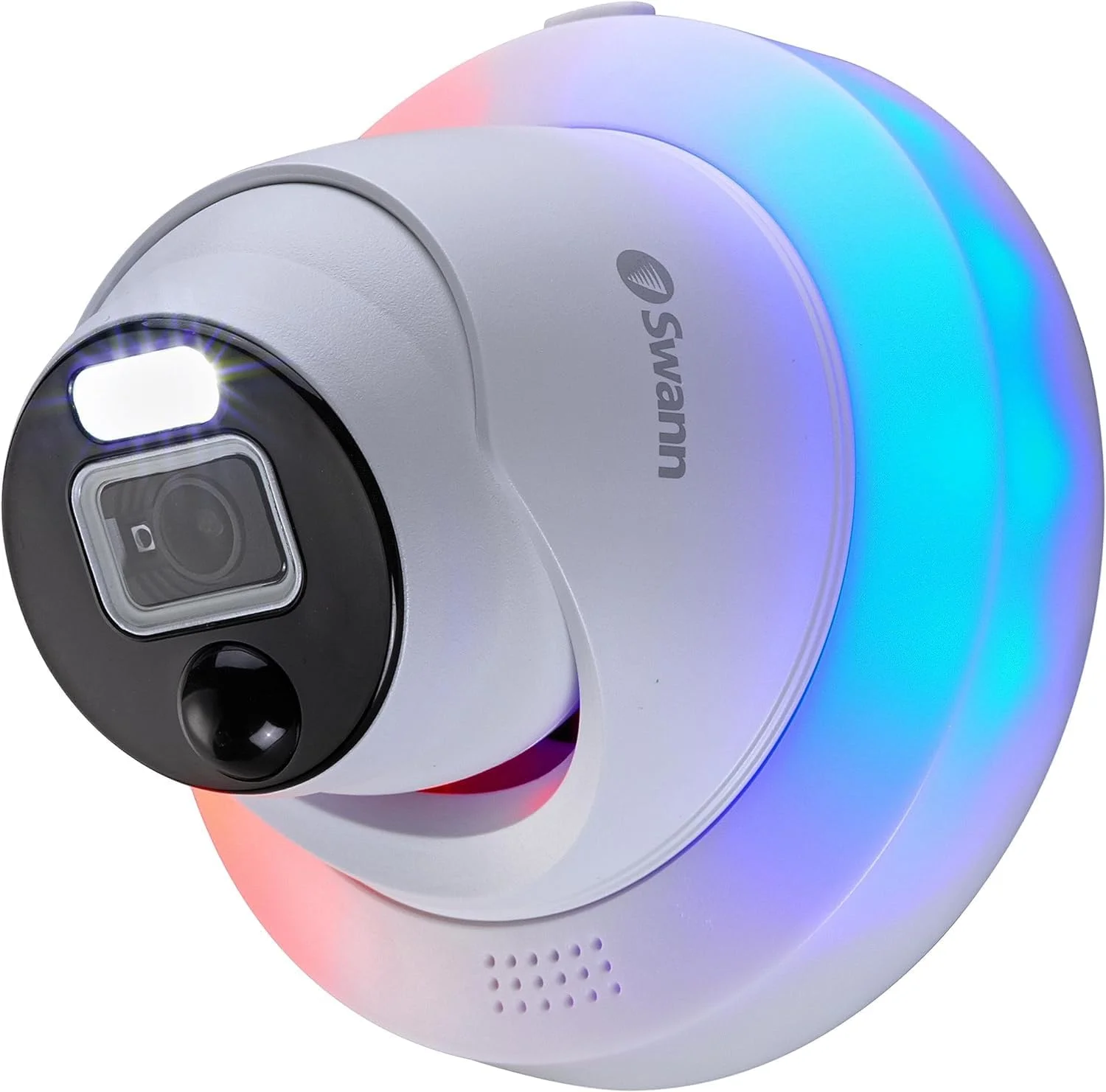 دوربین امنیتی دام 6K افزودنی NVR سوان، دوربین IP برای خانه های داخلی و خارجی، دوربین مداربسته سیمی 12 مگاپیکسلی PoE، صدای دو طرفه، تجزیه و تحلیل ویدئو، دید در شب رنگی، تشخیص واقعی، چراغ های چشمک زن و نورافکن، آژیر