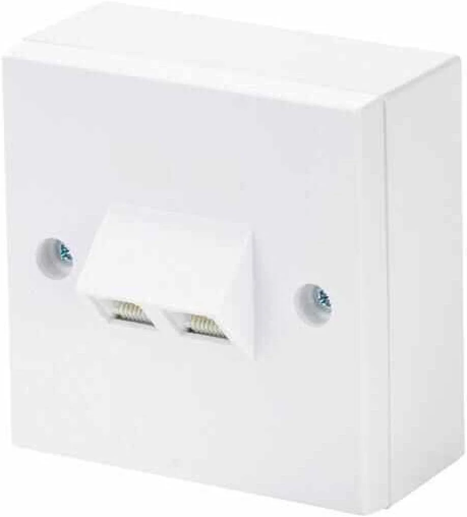 صفحه کلید دیواری TUK با دو پورت Cat5e RJ45 زاویه دار