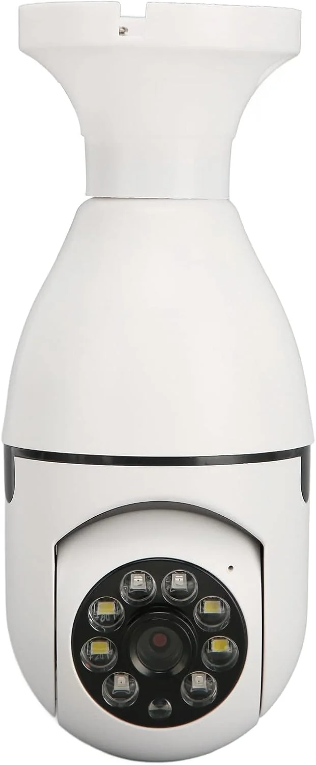 دوربین های امنیتی خانگی با لامپ برای داخل و خارج از منزل، دوربین های نظارتی وای فای 360 درجه، 1080P با سوکت E27 و هشدار تشخیص حرکت