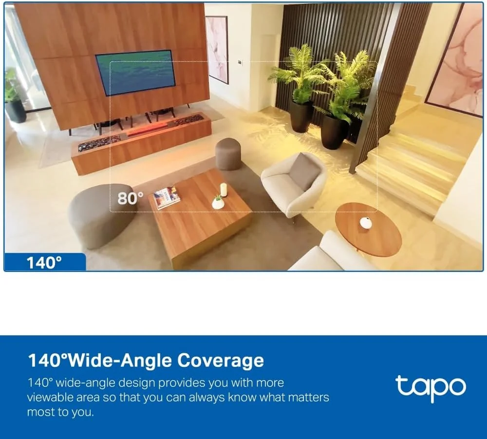 دوربین مداربسته وای فای هوشمند خانگی TP-Link Tapo با وضوح 2K | تشخیص انسان، وسیله نقلیه و حیوان خانگی | شاتر فیزیکی حریم خصوصی | پوشش زاویه باز 140 درجه | نصب مغناطیسی | آلارم صوتی قابل تنظیم (C125)