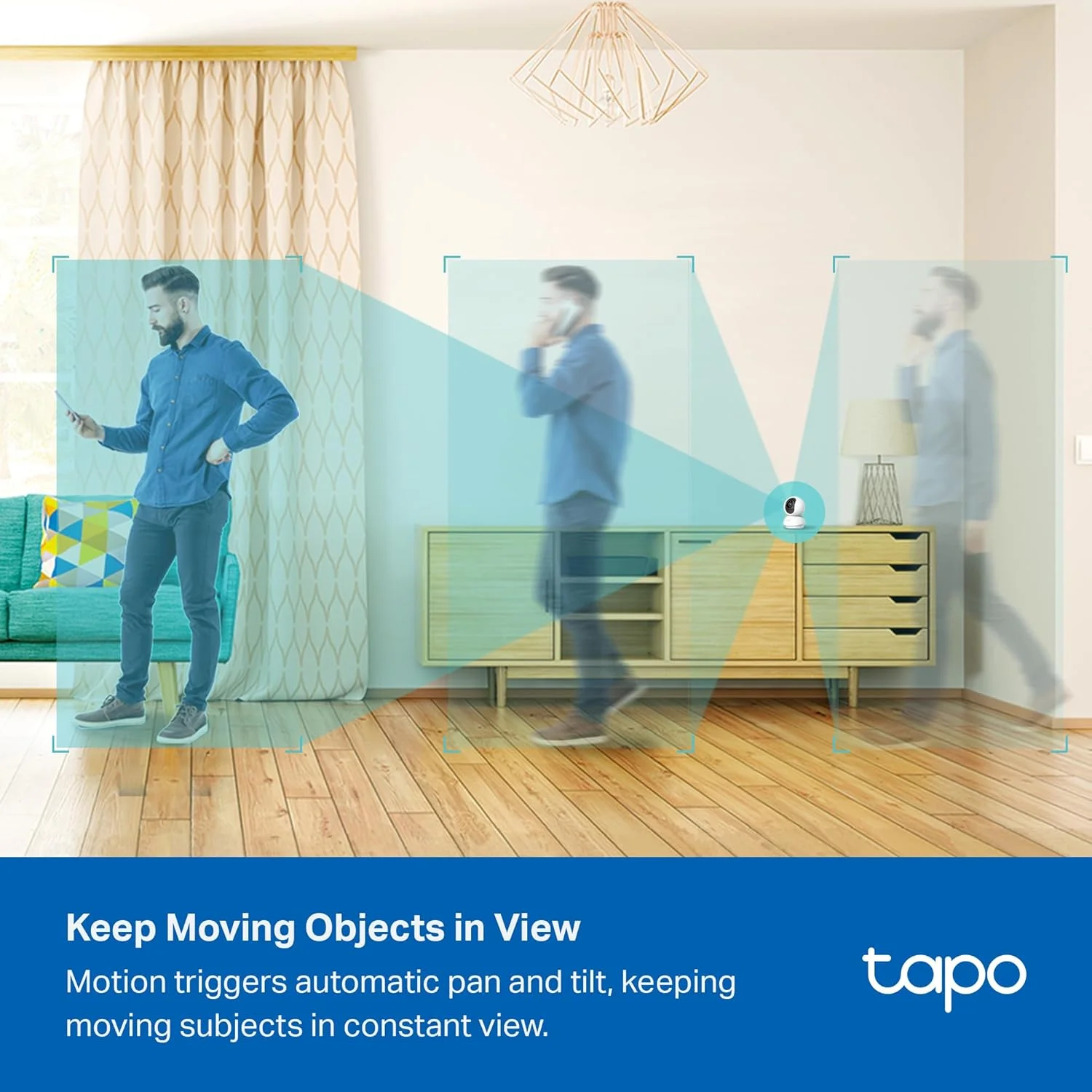 دوربین امنیتی داخلی 3K 5MP Tapo برای نظارت بر کودک، دوربین حیوانات خانگی با ردیابی هوشمند حرکت، چرخش/شیب 360 درجه، دید در شب IR برای امنیت خانه، سازگار با الکسا و گوگل، RoomCam 3K 360 درجه