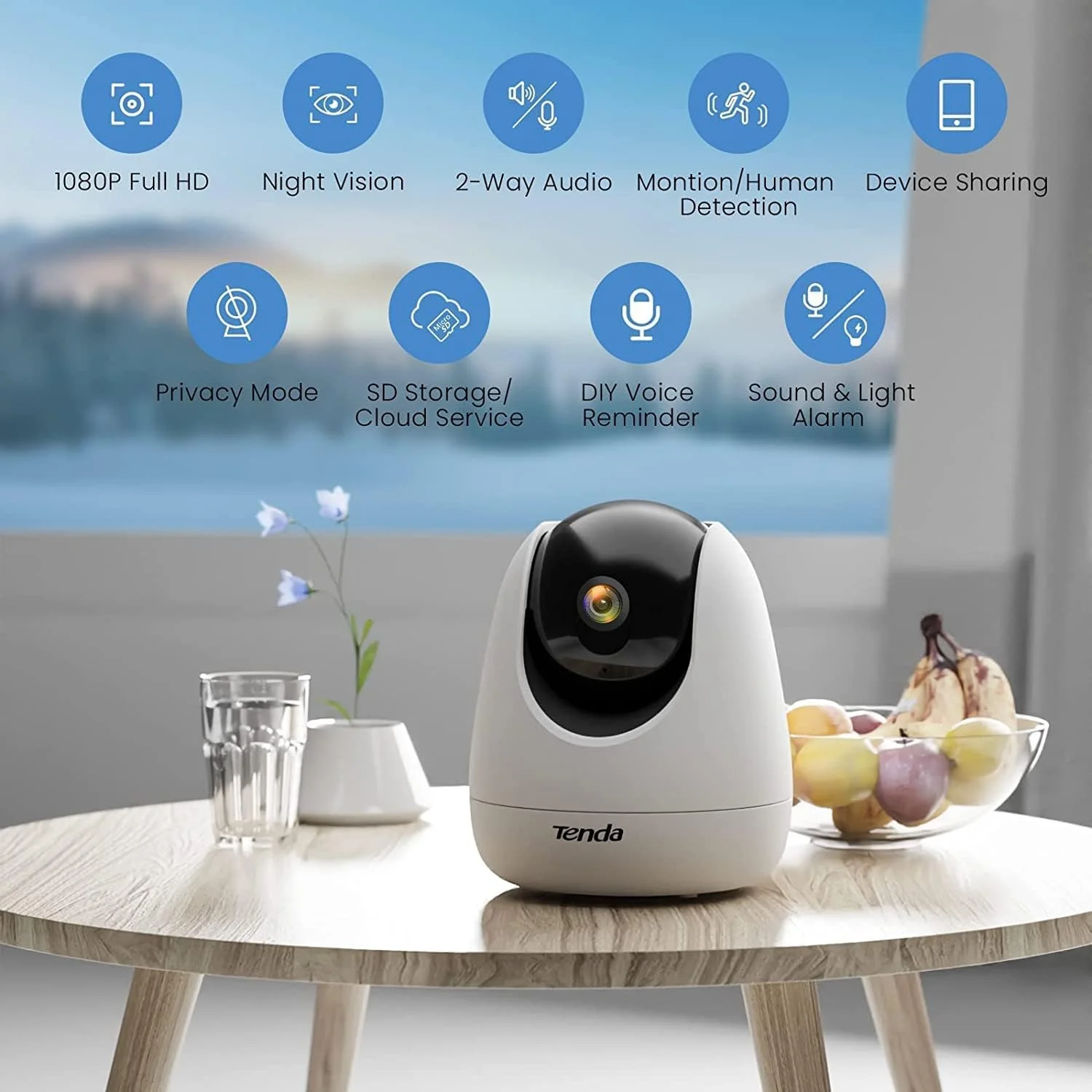 دوربین امنیتی داخلی Tenda، دوربین وای فای 1080P، مانیتور کودک با دید در شب، صدای دو طرفه، تشخیص حرکت و انسان، دوربین حیوانات خانگی با اشتراک گذاری دستگاه، سرویس ابری و ذخیره سازی SD (CP3) دوربین امنیتی داخلی Tenda، دوربین وای فای 1080P، مانیتور کودک با دید در شب، صدای دو طرفه، تشخیص حرکت و انسان، دوربین حیوانات خانگی با اشتراک گذاری دستگاه، سرویس ابری و ذخیره سازی SD (CP3)