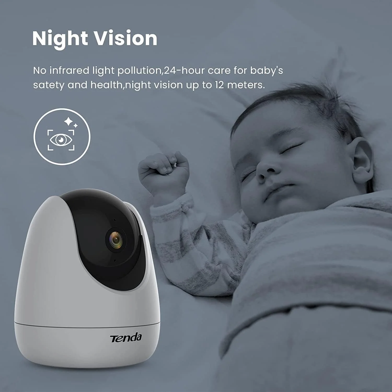 دوربین امنیتی داخلی Tenda، دوربین وای فای 1080P، مانیتور کودک با دید در شب، صدای دو طرفه، تشخیص حرکت و انسان، دوربین حیوانات خانگی با اشتراک گذاری دستگاه، سرویس ابری و ذخیره سازی SD (CP3) دوربین امنیتی داخلی Tenda، دوربین وای فای 1080P، مانیتور کودک با دید در شب، صدای دو طرفه، تشخیص حرکت و انسان، دوربین حیوانات خانگی با اشتراک گذاری دستگاه، سرویس ابری و ذخیره سازی SD (CP3)