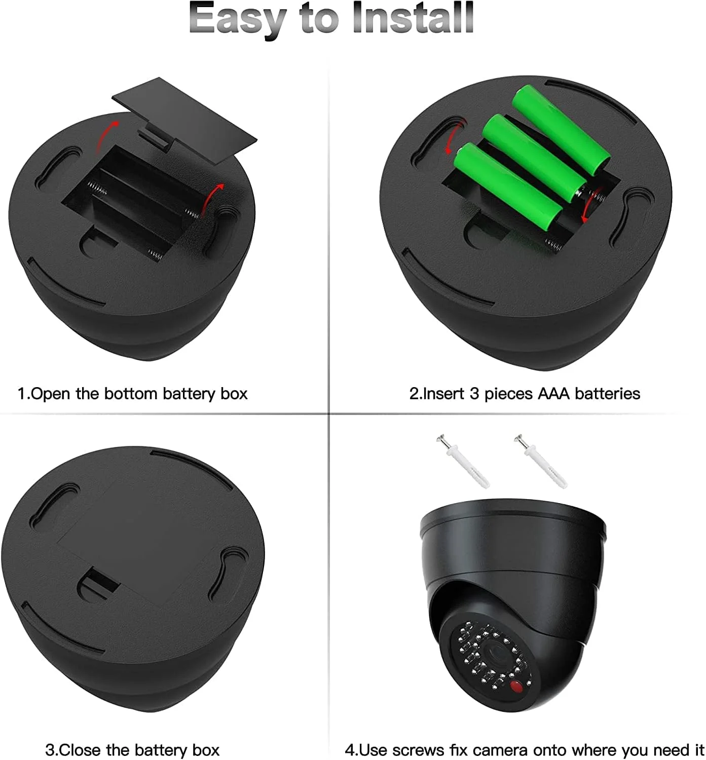 دوربین مداربسته فیک تام ویژن، دوربین مداربسته دام CCTV شبیه سازی شده با چراغ قرمز چشمک زن بی سیم لنز برای خانه، فضای باز، داخل خانه، کسب و کار (1، مشکی) دوربین مداربسته فیک تام ویژن، دوربین مداربسته دام CCTV شبیه سازی شده با چراغ قرمز چشمک زن بی سیم لنز برای خانه، فضای باز، داخل خانه، کسب و کار (1، مشکی)