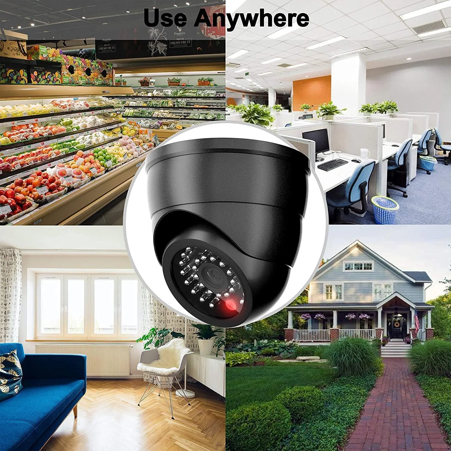 دوربین مداربسته فیک تام ویژن، دوربین مداربسته دام CCTV شبیه سازی شده با چراغ قرمز چشمک زن بی سیم لنز برای خانه، فضای باز، داخل خانه، کسب و کار (1، مشکی) دوربین مداربسته فیک تام ویژن، دوربین مداربسته دام CCTV شبیه سازی شده با چراغ قرمز چشمک زن بی سیم لنز برای خانه، فضای باز، داخل خانه، کسب و کار (1، مشکی)