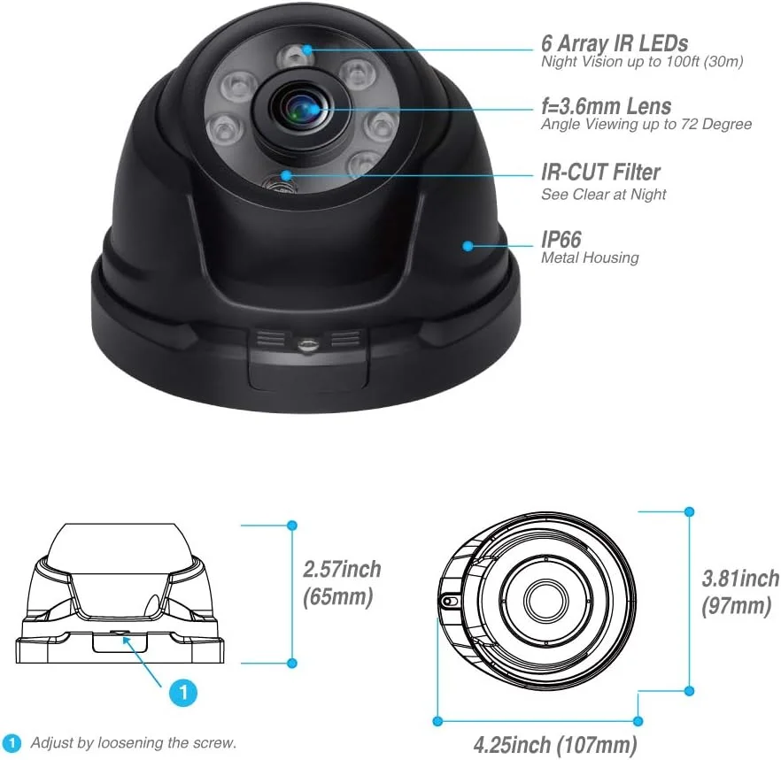 دوربین دام فول اچ دی 1080P 2.0MP تانتون، بدنه تمام فلزی، دید در شب تا 20 متر، 6 عدد LED مادون قرمز با برش IR، مناسب برای سیستم دوربین مداربسته TVI و هیبریدی و DVR (مشکی) دوربین دام فول اچ دی 1080P 2.0MP تانتون، بدنه تمام فلزی، دید در شب تا 20 متر، 6 عدد LED مادون قرمز با برش IR، مناسب برای سیستم دوربین مداربسته TVI و هیبریدی و DVR (مشکی)