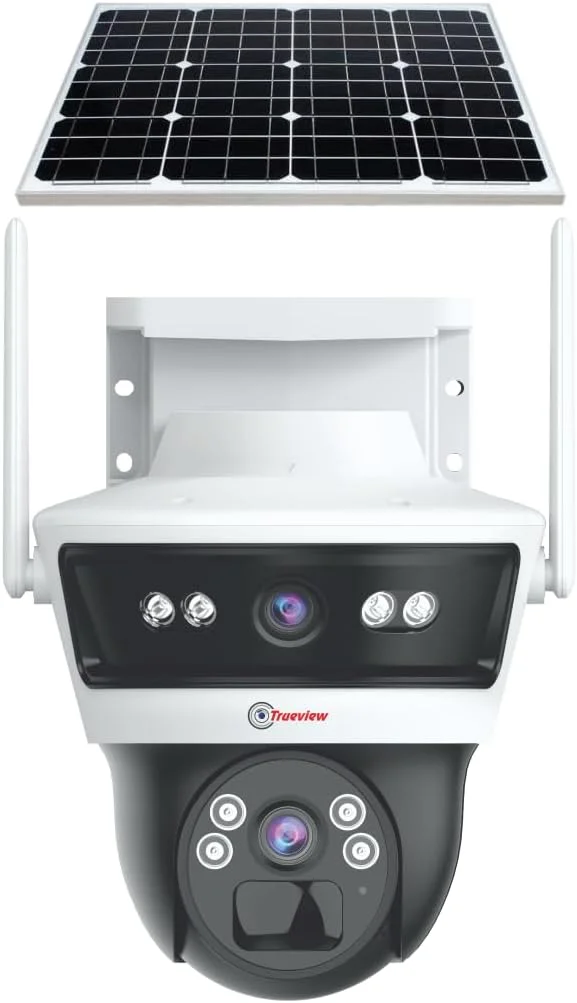 دوربین امنیتی کوچک Trueview 3+3 مگاپیکسل 4G با قابلیت اتصال خورشیدی، راهکار پیشرفته نظارت مداربسته 1296p، دوربین فضای باز، ضد آب، ارتباط دو طرفه