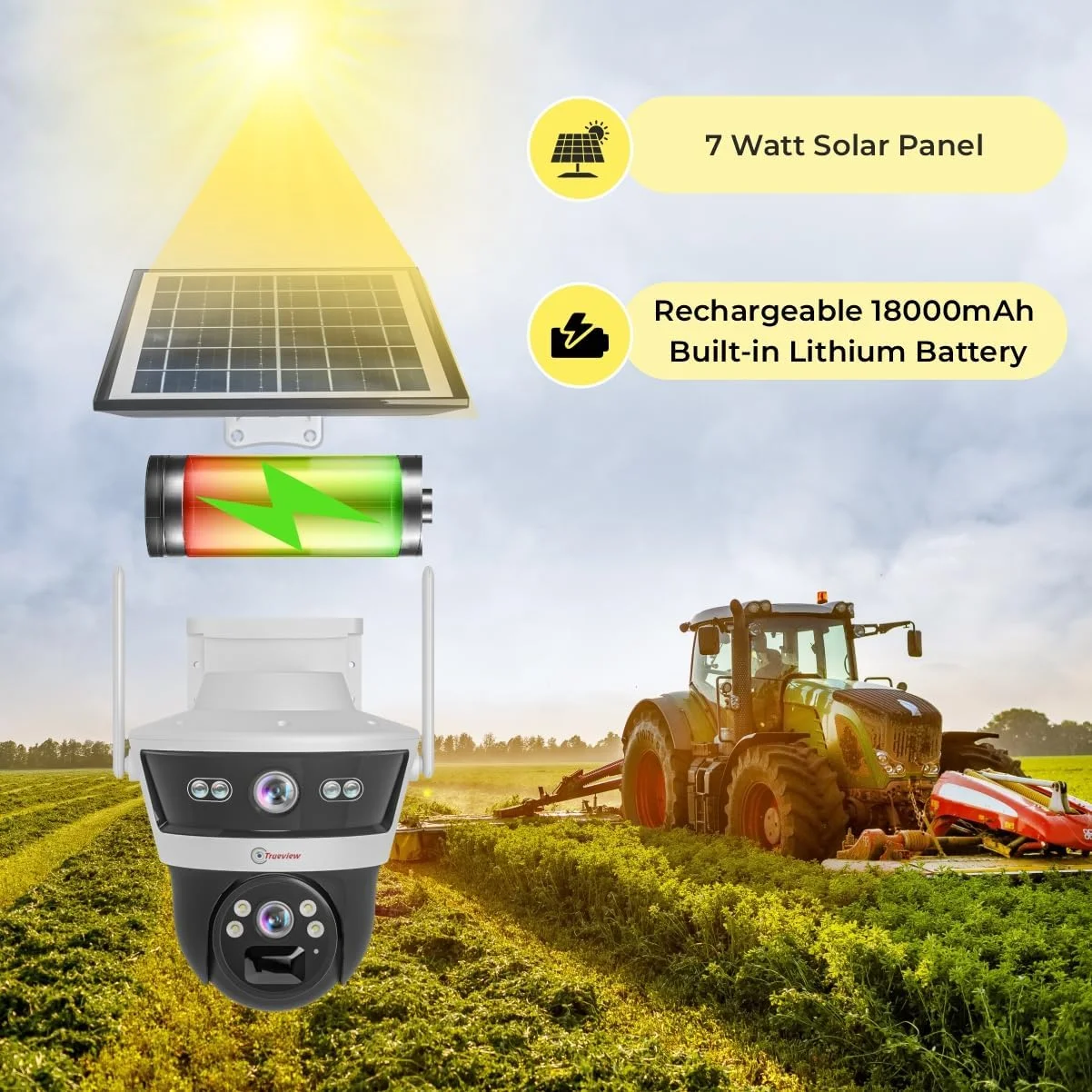 دوربین امنیتی کوچک Trueview 3+3 مگاپیکسل 4G با قابلیت اتصال خورشیدی، راهکار پیشرفته نظارت مداربسته 1296p، دوربین فضای باز، ضد آب، ارتباط دو طرفه دوربین امنیتی کوچک Trueview 3+3 مگاپیکسل 4G با قابلیت اتصال خورشیدی، راهکار پیشرفته نظارت مداربسته 1296p، دوربین فضای باز، ضد آب، ارتباط دو طرفه