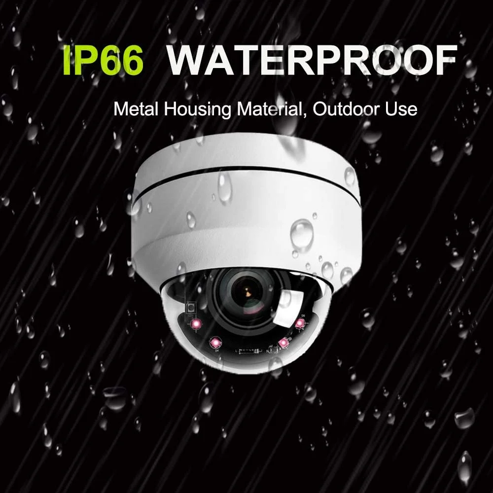 دوربین مداربسته تحت شبکه PTZ POE 5 مگاپیکسل TySvance، مینی دام، نظارتی، سرعت بالا، هوشمند 265، ضد آب، دید در شب IR، پشتیبانی از زوم اپتیکال 4X