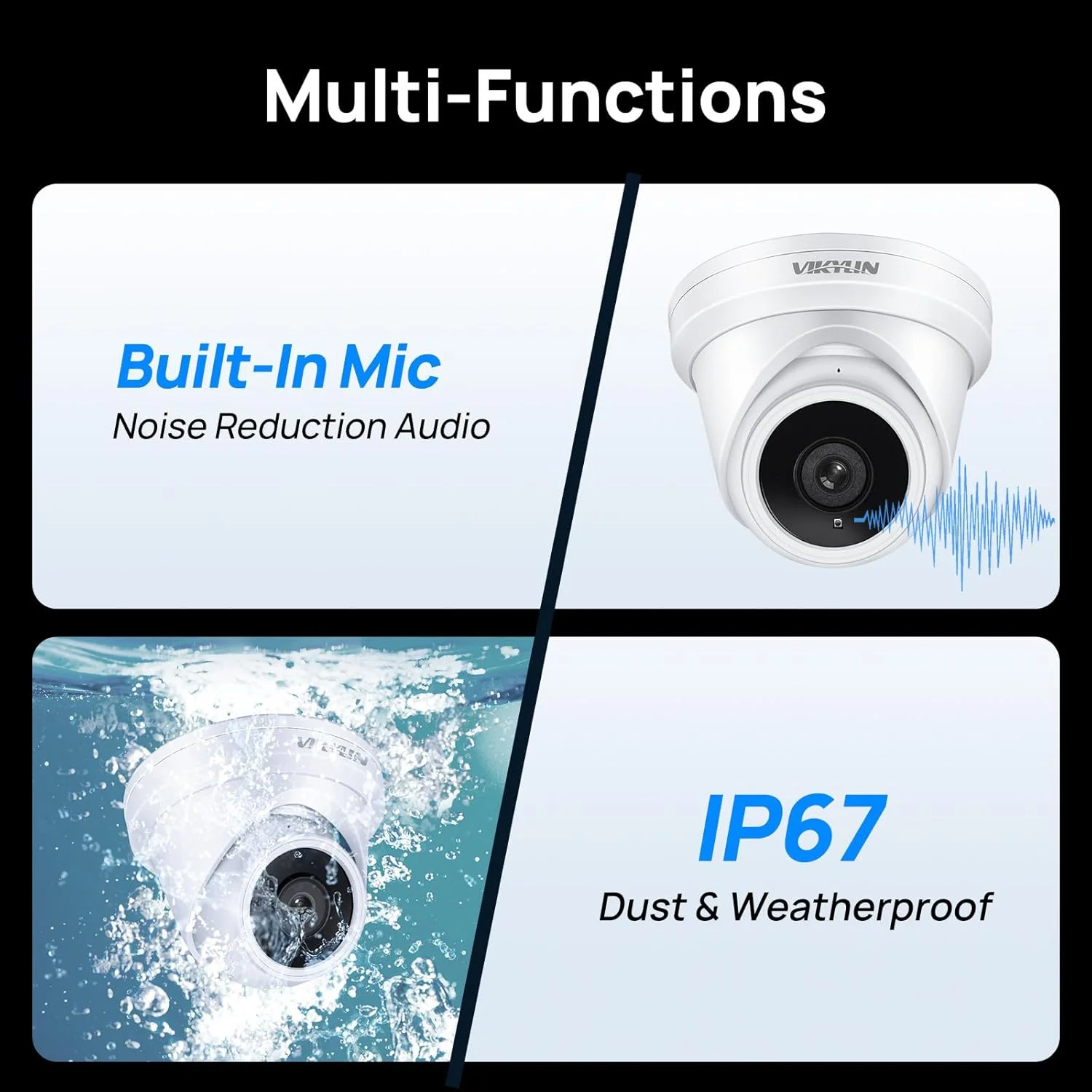 دوربین مداربسته تحت شبکه 6 مگاپیکسلی دام VIKYLIN سازگار با هایک ویژن، دوربین نظارتی مداربسته بیرونی با میکروفون داخلی و قابلیت تشخیص انسان/خودرو دوربین مداربسته تحت شبکه 6 مگاپیکسلی دام VIKYLIN سازگار با هایک ویژن، دوربین نظارتی مداربسته بیرونی با میکروفون داخلی و قابلیت تشخیص انسان/خودرو