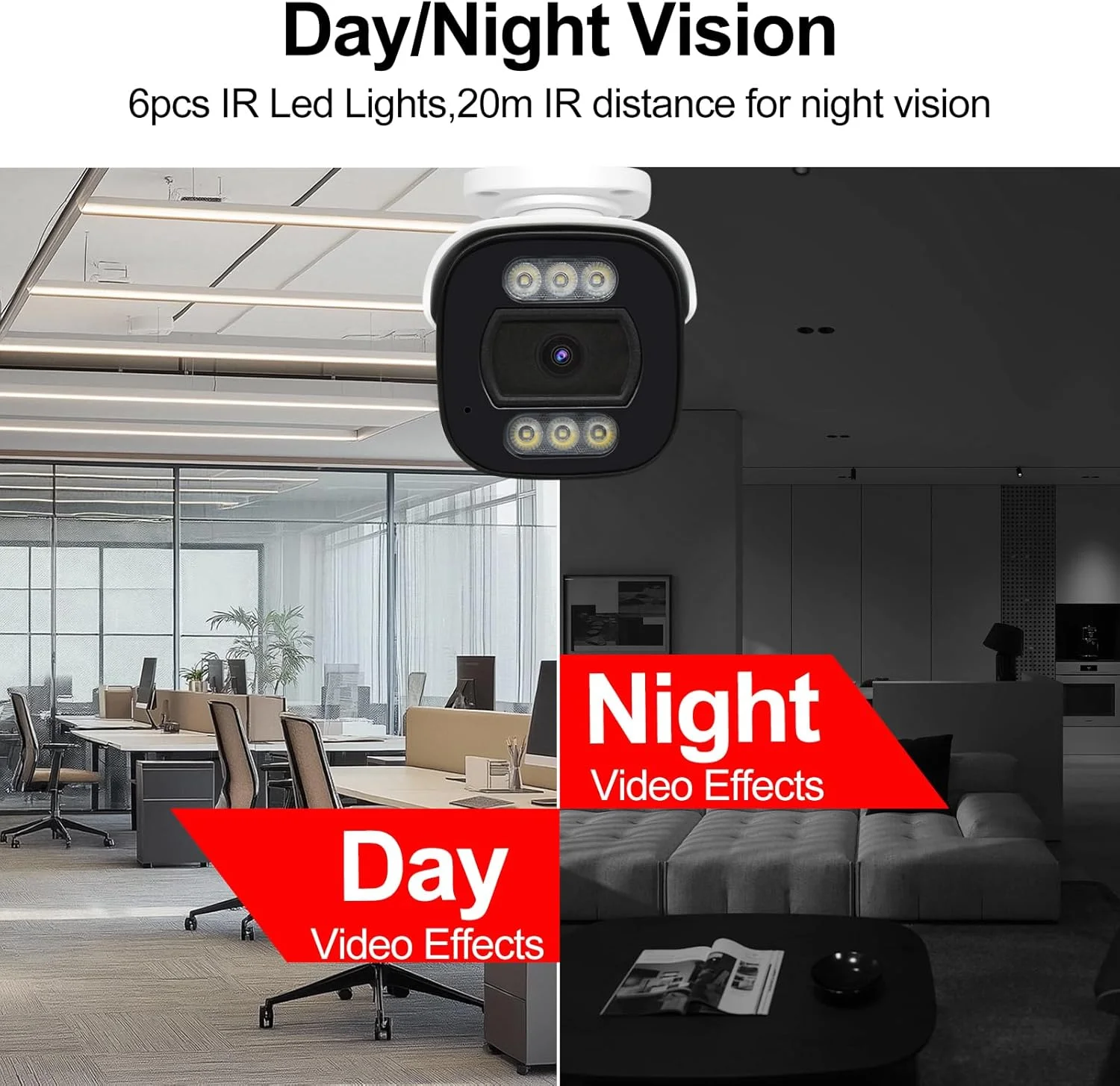 دوربین مداربسته دام 2 مگاپیکسلی 1080p Voniviewse، 4 در 1 (TVI/AHD/CVI/960H آنالوگ)، دوربین های نظارتی، 24 عدد LED، لنز ثابت 2.8 میلی متری، دید در شب IR تا 20 متر، زاویه دید عریض 105 درجه، بدنه فلزی کامل IP66