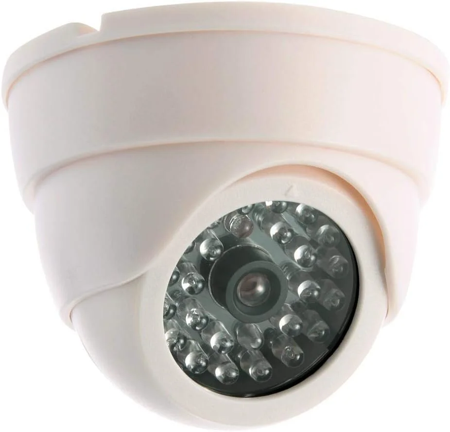 دوربین مداربسته امنیتی دام فیک سفید با 30 چراغ LED چشمک زن