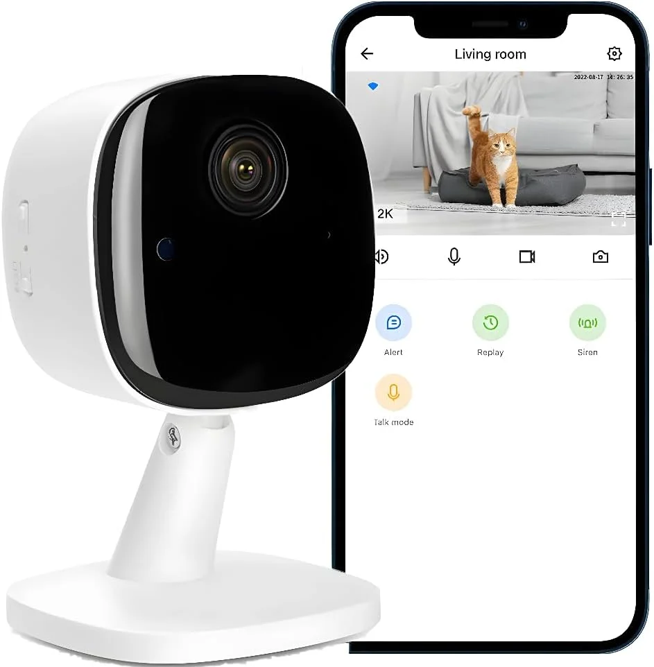 دوربین هوشمند کوچک وای فای Galayou، دوربین های داخلی خانه برای امنیت با دید در شب، دوربین حیوانات خانگی با برنامه تلفن، ذخیره سازی 24/7 کارت SD، دوربین داخلی 1080P تشخیص حرکت، صدای دو طرفه، مانیتور کودک