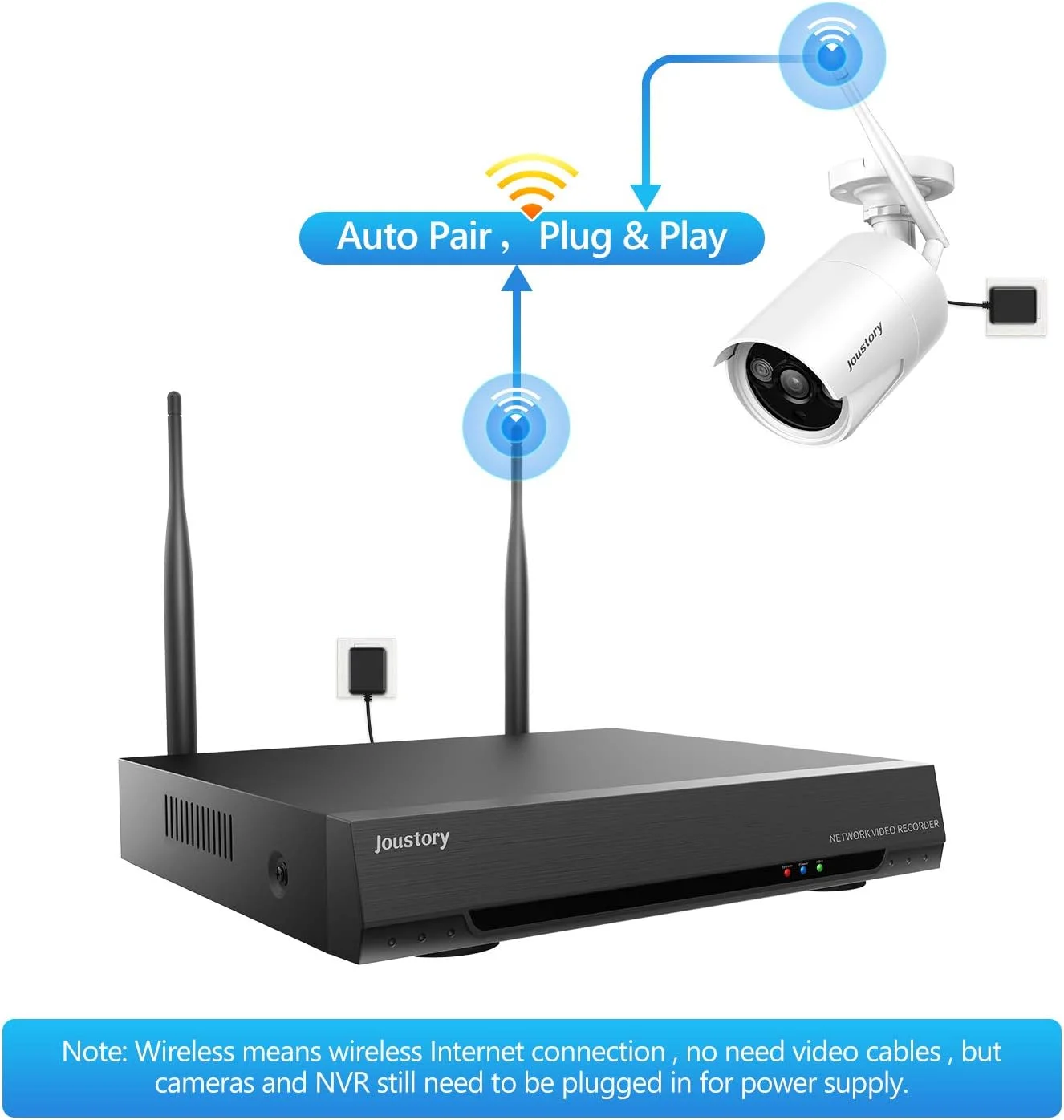 دوربین امنیتی بی‌سیم وای‌فای 1080P برای فضای باز، دوربین دام مداربسته با چرخش افقی 355 درجه و چرخش عمودی 80 درجه، ردیابی خودکار، تشخیص انسان، صدای دو طرفه، دید در شب